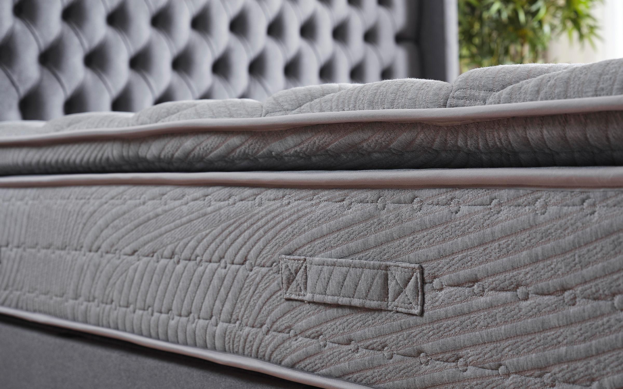 Pat dublu Boxspring 160/200 Velona + saltea, gri  5